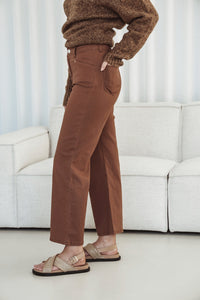 J-Lo Wide Leg Crop Jeans ~ Tan