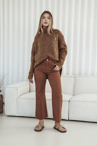 J-Lo Wide Leg Crop Jeans ~ Tan