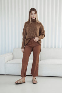 J-Lo Wide Leg Crop Jeans ~ Tan