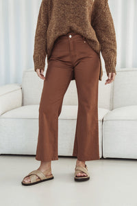 J-Lo Wide Leg Crop Jeans ~ Tan