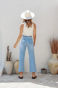 J-Lo Wide Leg Crop Jeans ~ Light Blue