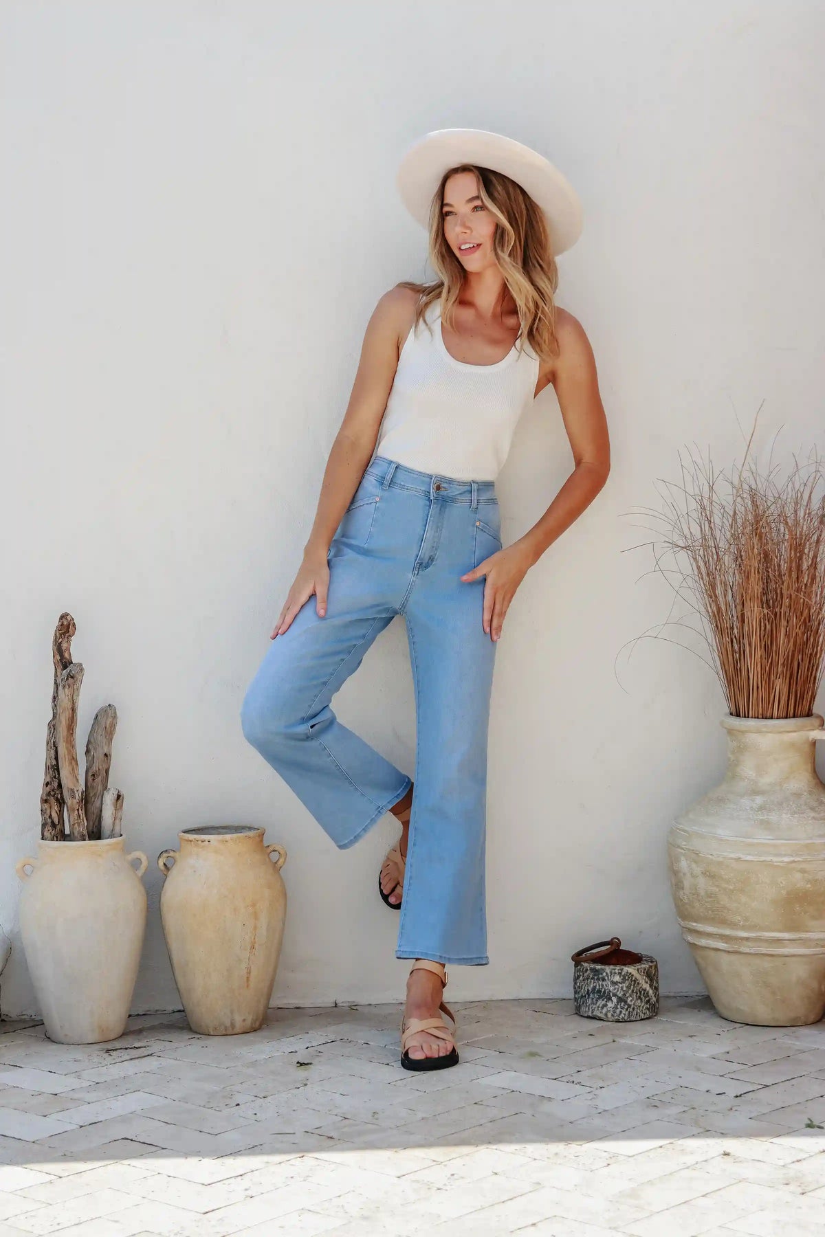 J-Lo Wide Leg Crop Jeans ~ Light Blue