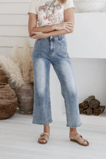 J-Lo Wide Leg Crop Jeans - Vintage Mid Blue