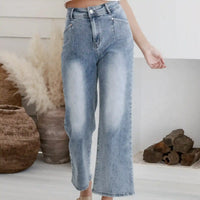 J-Lo Wide Leg Crop Jeans ~ Vintage Mid Blue
