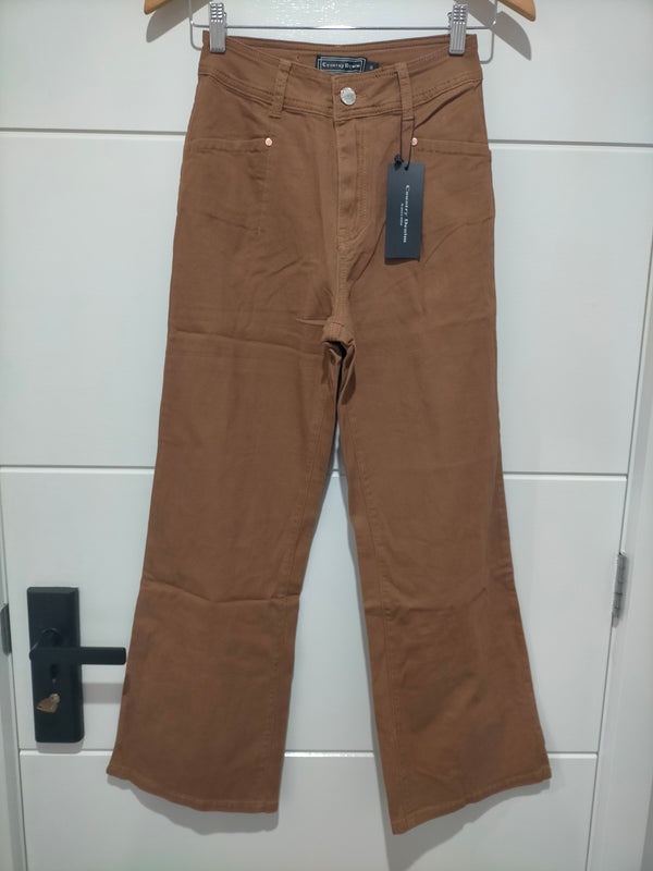 J-Lo Wide Leg Crop Jeans ~ Tan