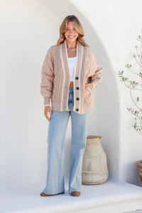 Jordan Knit Puffer Jacket Latte