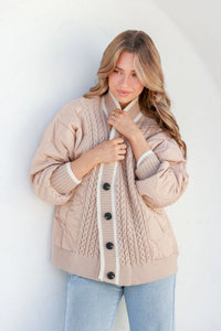 Jordan Knit Puffer Jacket Latte