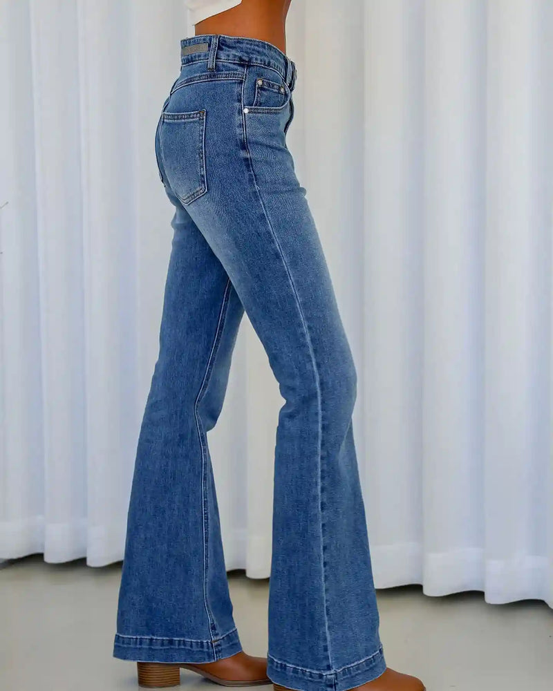 Koko Bell Bottom Jeans - Mid Blue