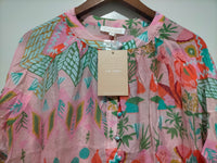 Malta Blouse Top ~ Pink Garden print