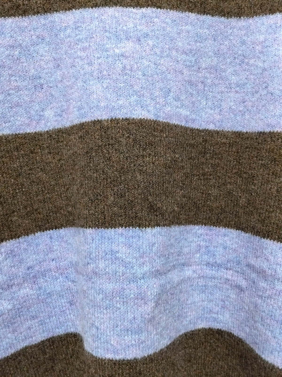 Brady Bunch stripe knit lilac chocolate – close-up of lilac and chocolate brown stripe pattern and fabric texture