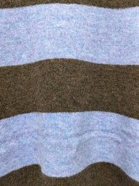 Brady Bunch stripe knit lilac chocolate – close-up of lilac and chocolate brown stripe pattern and fabric texture