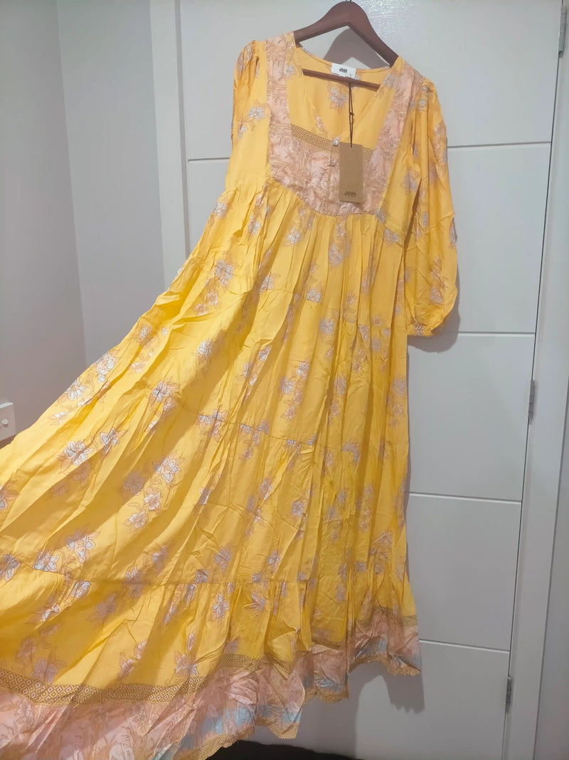Meadow Maxi Dress Mango Paper Crane print