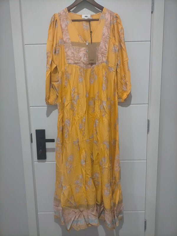 Meadow Maxi Dress Mango Paper Crane print