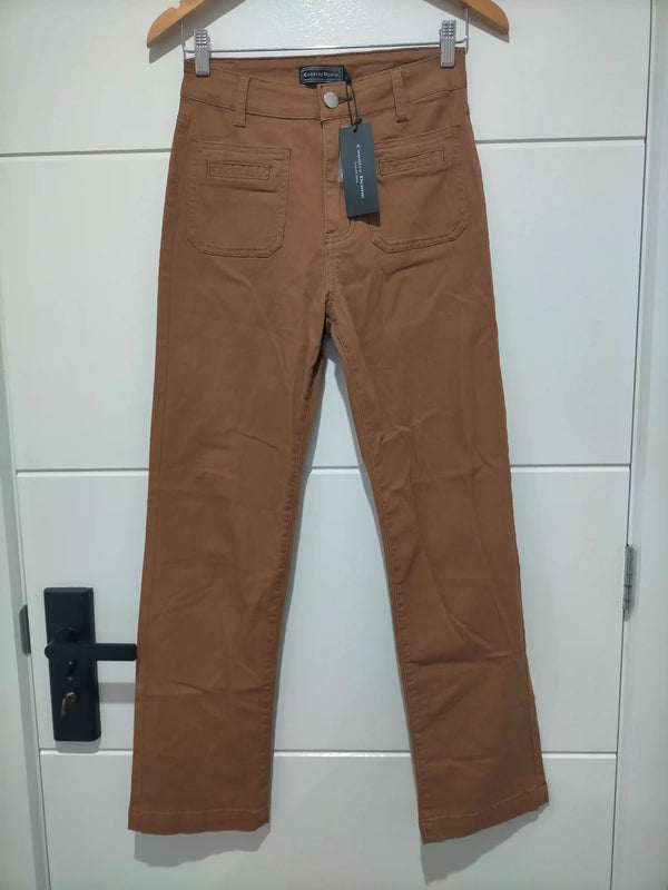 Milo Straight Leg Pocket Front Jeans ~ Tan