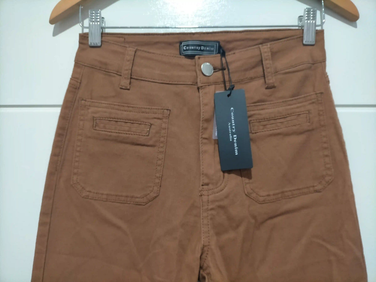 Milo Straight Leg Pocket Front Jeans ~ Tan