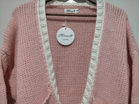 Minnesota Chunky Pocket Cardi ~ Pink, Blue and Cream