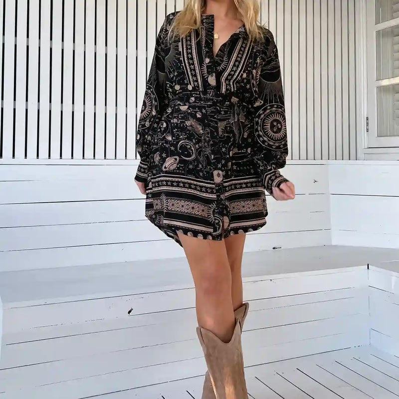 Moonstone Shirt Dress Astrid Print