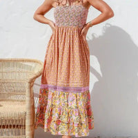Natalia Strap Maxi Dress ~ Vintage Rust Floral Print