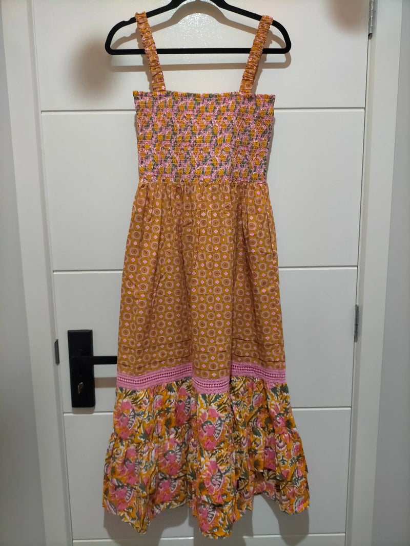 Natalia Strap Maxi Dress Vintage Rust Floral Print