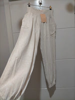 Weekend Linen Harem Pants - Natural