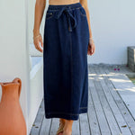 Portsea Denim Maxi Skirt Dark Blue