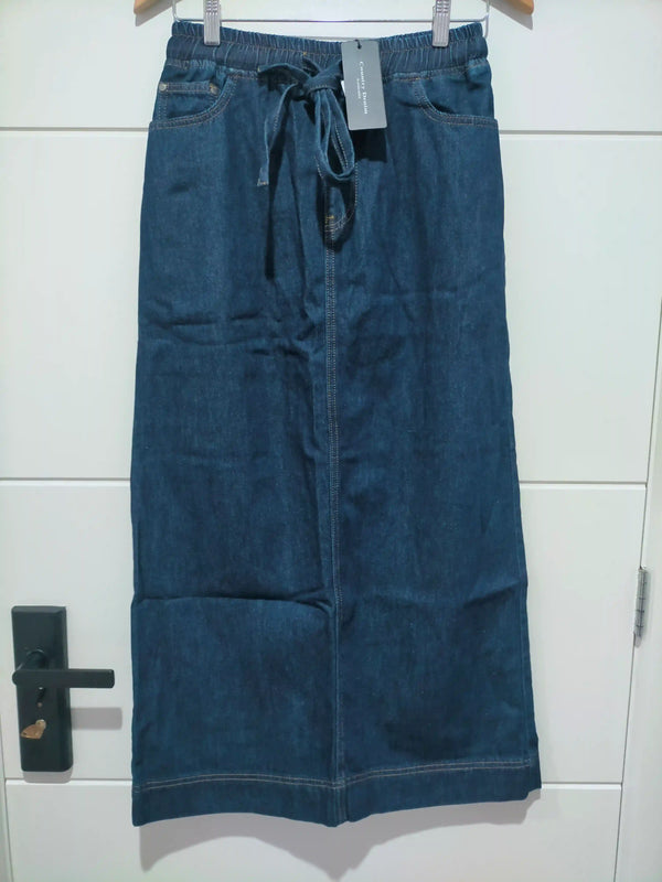 Portsea Denim Maxi Skirt ~ Dark Blue