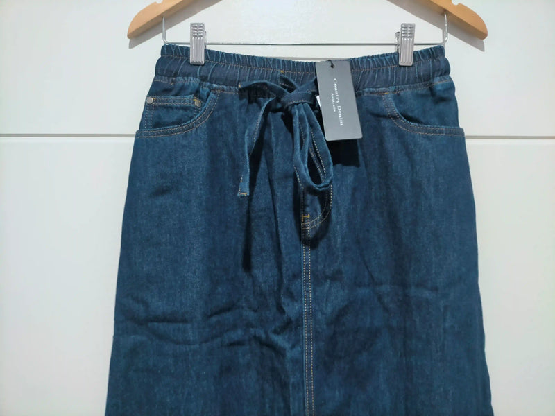 Portsea Denim Maxi Skirt Dark Blue