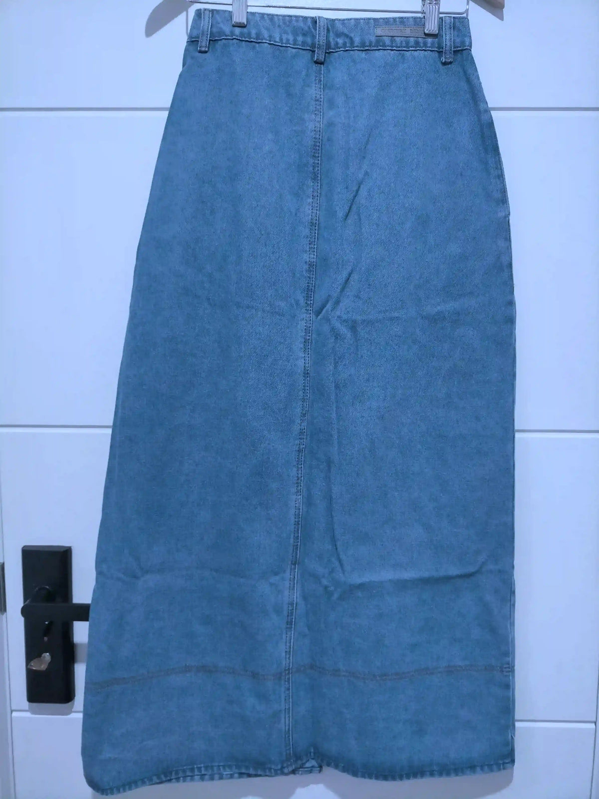 Presley Denim Button Front Maxi Skirt ~ Mid Blue