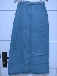 Presley Denim Button Front Maxi Skirt ~ Mid Blue