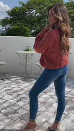 Arlow Crochet Knit Jumper - Rust