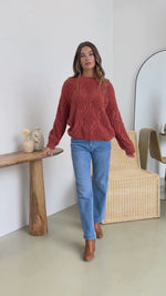 Arlow Crochet Knit Jumper - Rust