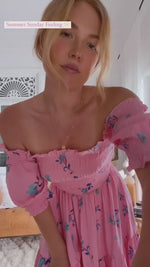Claudette Maxi Dress Wild Berry print