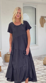 Alessia Linen Maxi Dress - Black