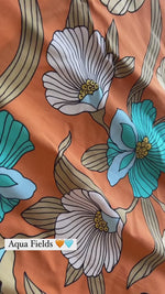 Rocky Maxi Skirt Aqua Fields print
