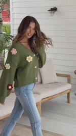 Mayfair Flower Knit Cardigan - Creamy Winter White