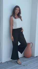 Tobacco Linen Pants - Black