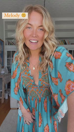 Raya Kaftan Maxi Dress Melody print