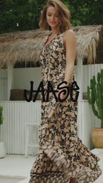 Erryn Maxi Dress Gold Valley Print