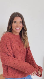 Arlow Crochet Knit Jumper - Rust