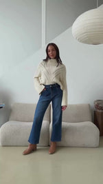 J-Lo Wide Leg Crop Jeans - Dark Blue