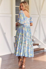 Rosella Midi Dress Blue Dusk print
