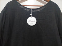 Ric Rac Linen Hi-Lo Top - Black