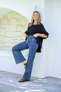 Ric Rac Linen Hi-Lo Top - Black