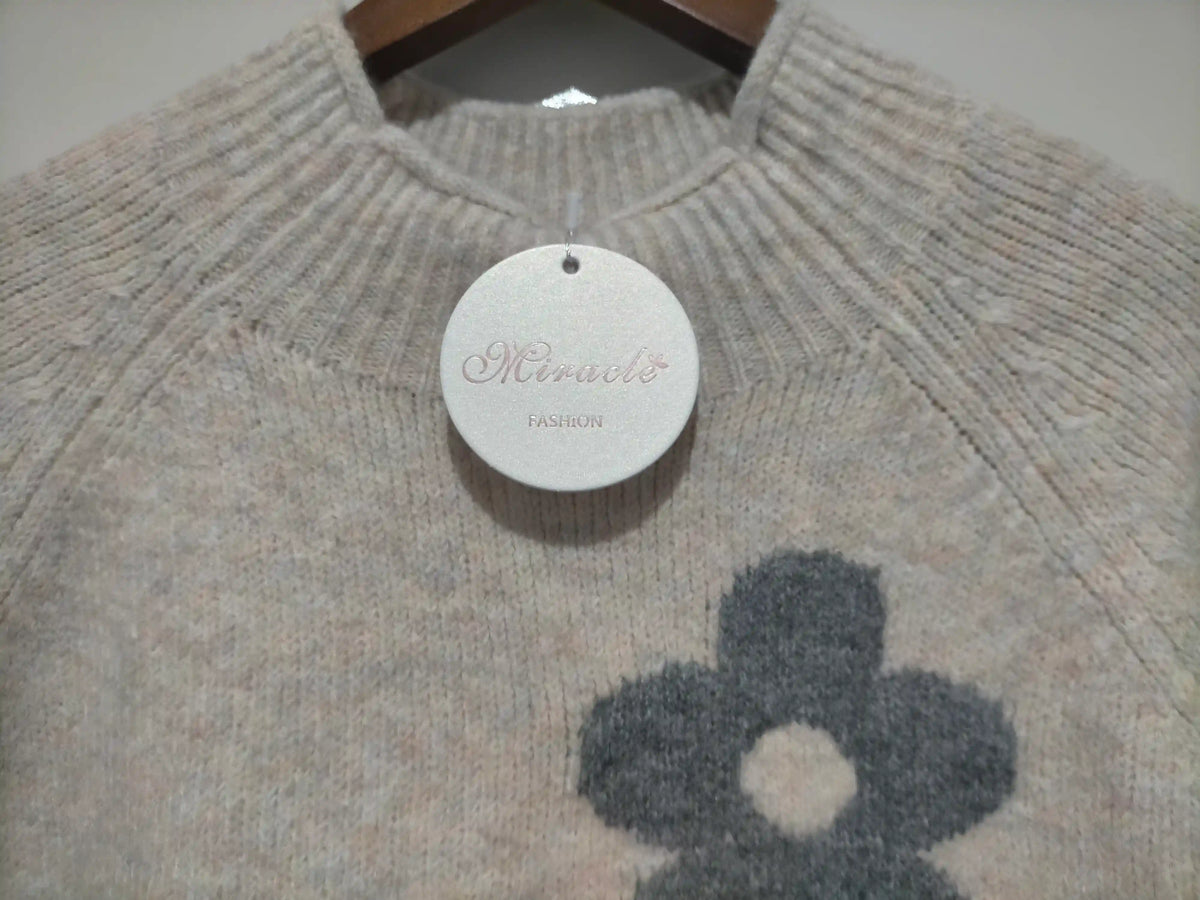 Sacha Daisy Knit Jumper - Oatmeal