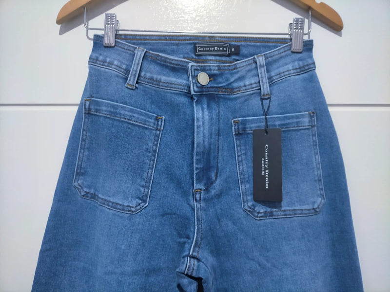 Sailor Wide Leg Pocket Jeans - Mid Blue