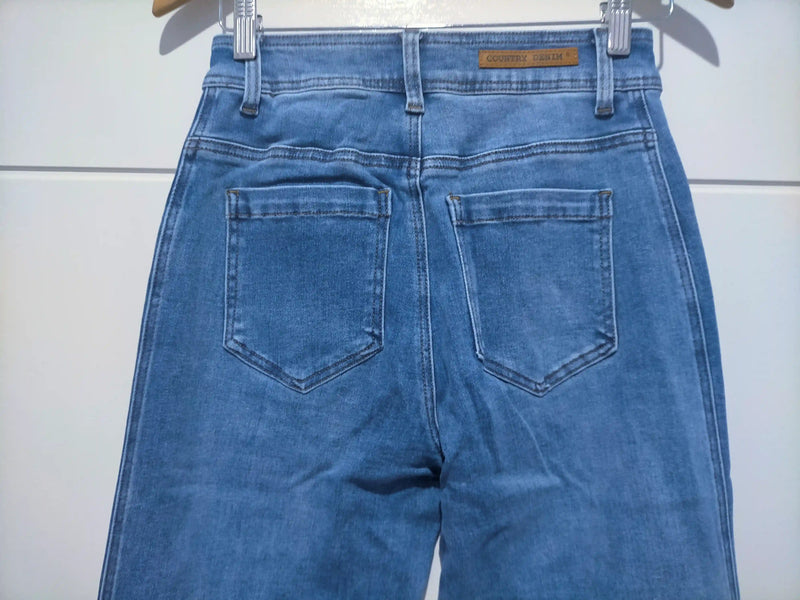 Sailor Wide Leg Pocket Jeans - Mid Blue