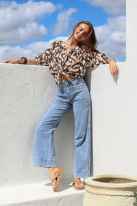 Sailor Wide Leg Pocket Jeans ~ Light Blue