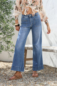 Sailor Wide Leg Pocket Jeans ~ Mid Blue