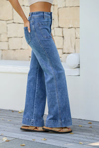 Sailor Wide Leg Pocket Jeans ~ Mid Blue