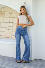 Sailor Wide Leg Pocket Jeans - Mid Blue